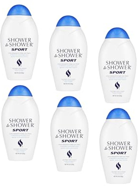 Shower to Shower Sport Body Powder for Men & Women, Talc Free, Sweat Absorbing, Prevents Chafing & Odor,Deodorizing All Over Body Powder for Long Lasting Freshness, 8 OZ (Pack of 6)