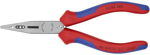 Knipex Electricians' Pliers black atramentized, with multi-component grips 160 mm 13 02 160