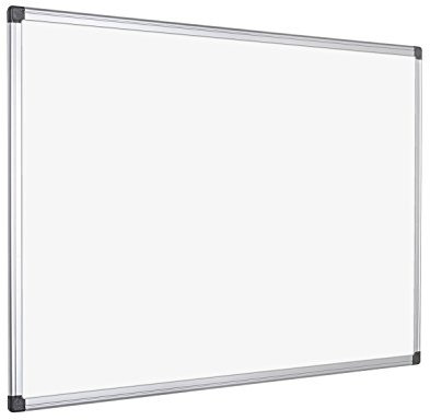 Bi-Office Lavagna Bianca Maya, Con Cornice In Alluminio, Superficie Cancellabile A Secco Non Magnetica, 90 x 60 cm
