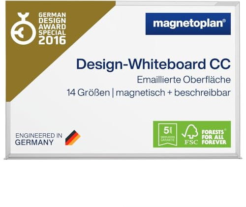magnetoplan Design-Whiteboard CC | Magnettafel BxH 1500x1000mm | Stabile, emaillierte Oberfläche| Perfekte Schreibfläche | Bürobedarf | Memoboard für Büro- und Konferenzräume | Homeoffice | Magnettafel mit emaillierter Oberfläche | Perfekte Schreibfläche + Memoboard für Büro- und Konferenzräume, Homeoffice