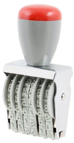 sourcing map Ziffernstempel Nummernstempel Mit 6 Stellen Nummer Roller Stempel Rolling Wheel Stempel Multifunktion DIY Scrapbooking rotierende Nummer Stempel