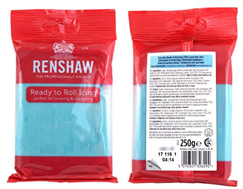 Renshaw Baby Blue Ready to roll icing 250g Packets (Pack of 2)