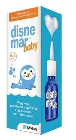 DISNEMAR BABY - for children 25 ml - 250 dosage - is thoroughly cleaned nasal saline sea water with trace elements for use in children and infants. The preparation helps maintain proper hygiene of the nose and correct the nasal mucosa without causing irritation