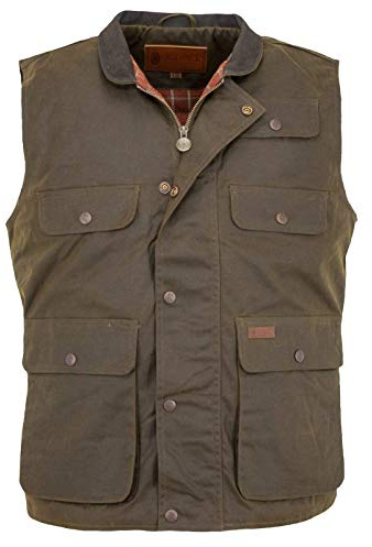 Outback Trading Company Men's 2153 Overlander Waterproof Breathable Cotton Oilskin Outdoor Vest, Bronze, Large
