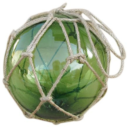 Sea-Club Fischerkugel Maritime Deko Glas & Tauwerk/Sisal Ø=13cm grün