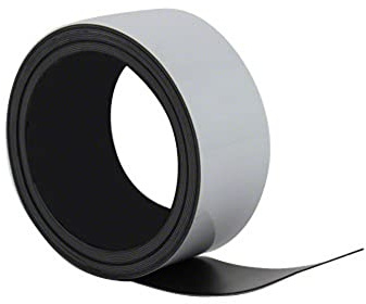 FIRST4MAGNETS Magflex Lite Flexible Gloss White White Surfe de Limpieza Magnetica Cinta de Cuadrícula Magnetica Para Pizarra, Tableros de Anuncios O Archivadores - 50mm de Ancho - 5m de Longitud
