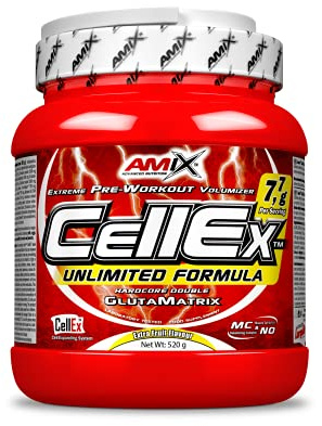 AMIX - Aminoácido en Polvo CellEx Unlimited - Pre Entrenamiento para Aumentar el Rendimiento y la Intensidad - Complemento Alimenticio - Sabor Neutro - 520 g