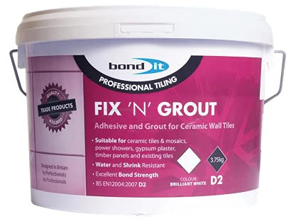 3.75Kg Brilliant White Fix 'N' Grout - Ready Mix Tile Adhesive & Grout