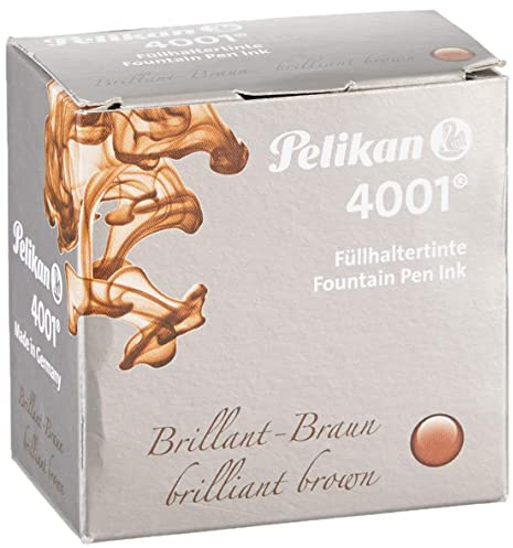 Pelikan, Inchiostro Stilografico 4001, Flacone Di Vetro Da 30 Ml, Inchiostro Per Penna Stilografica, Per Una Scrittura Fluida E Scorrevole, Colore Marrone