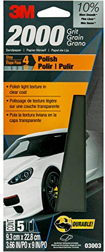 3M Wetordry Sandpaper, 03003, 2000 Grit, 3 2/3 in x 9 in
