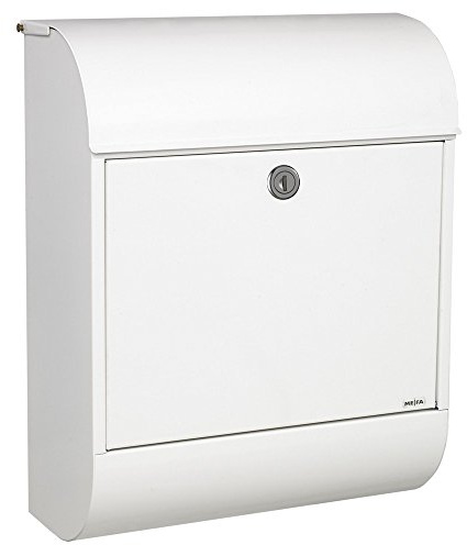 MEFA Briefkasten Pearl 872 (Farbe Verkehrsweiß, Einwurfklappe oben, Entnahme vorne, 450 x 352 x 160 mm) 872000DE
