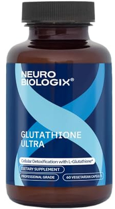 Neurobiologix Glutathione Ultra, L-Glutathione Antioxidant Complex with Vitamin C, A, B2, B6, Zinc, Selenium, Manganese, Taurine & Quercetin for Cellular Health, Gluten Free, 60 Vegetarian Capsules
