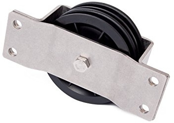Doppelte 90 mm Seilrolle gleitlagernd mit Edelstahl-Halter - Made in Germany