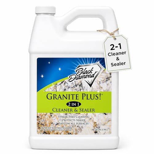 Granit Plus! 2-i-1 rengörare och tätare för granit, marmor, travertin, kalksten, redo att använda! 1-gallon påfyllning. av Black Diamond Stoneworks