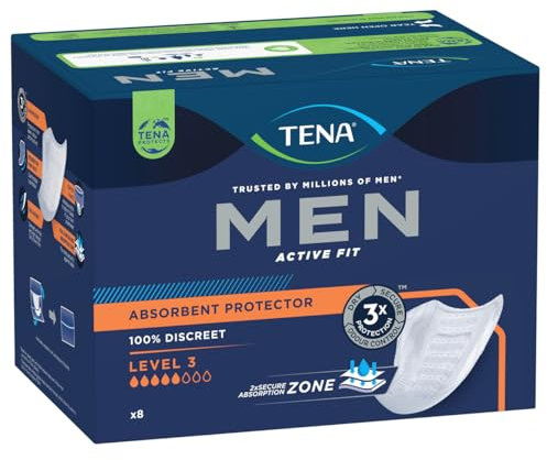 Tena Men saugfähig Displayschutzfolie Level 3 Pads, 8Stück