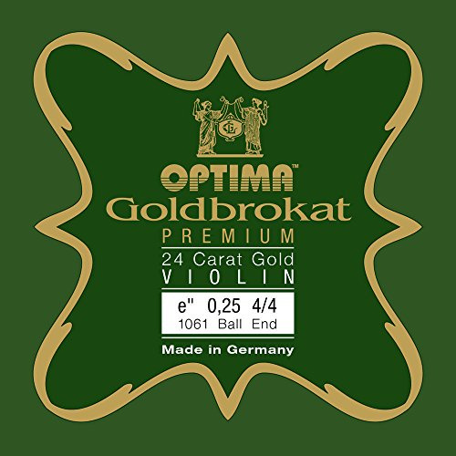 Optima Violinsträngar guldbrokad premium 24 karat guld 1/8 E 0,28 K x-hård