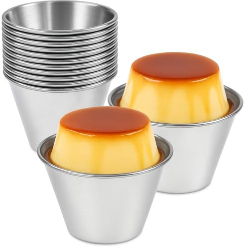 Menax - 12 Flanformen aus Edelstahl - Kleine Einzelne Flanformen - Set von 12 - 8 cm
