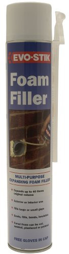 EVO-STIK Expanding Foam Filler, Polyurethane Technology, Fills Seals and Insulates, Waterproof, Excellent Adhesion, Buff, 750ml