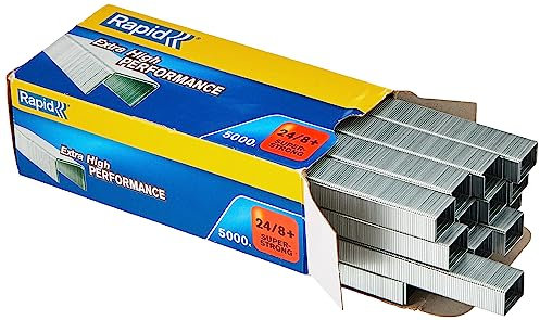 Rapid 24860100 Heftklammern 24/8+mm Super Strong, verzinkt, 5000 Stück