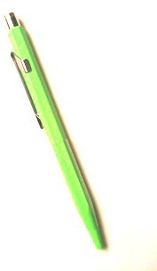 Caran d'Ache Metallstift, fluoreszierendes grünes Gehäuse mit blauer Tinte, hergestellt in der Schweiz