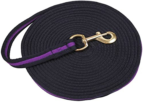 Covalliero guinzaglio da addestramento Soft, 8 m, Blu/Viola, Tessuto Misto, Cavalli, moschettone Girevole, con Passante