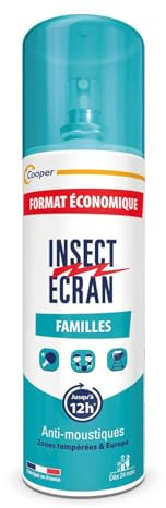 INSECT ECRAN - Anti-moustiques Familles – Efficacité 6h - Spray répulsif peau - Protection contre les piqûres de moustiques - Made in France - 200 ml