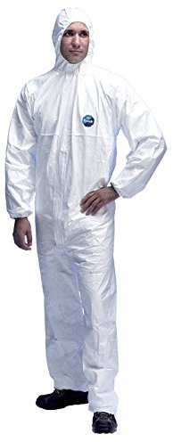 Dupont Tyvek Classic Xpert CHF5 | Liquid Proof Overall Cat 3 | Protective Suit with Hood | Waterproof | Anti-Static/Category III/Chemical Protection Suit made of Tyvek, XXXL, White, 1