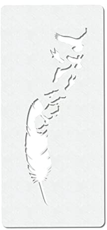 Herterich Products Airbrush Schablone Feder und Vögel | Graffiti & Tattoo Stencil | Wiederverwendbar & Lösungsmittelresistent | Mylar 0,1-0,2 cm | Für Sprays, Acryl & Airbrush