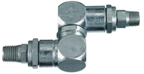 Lincoln 81387 High Pressure Universal Grease Swivel Nozzle for Control Valves and Meters, 1/2-27 (M) x 1/4 NPT (M) Thread Size, 4500 PSI Maximum, Coil Spring Prevents Hose Kinking