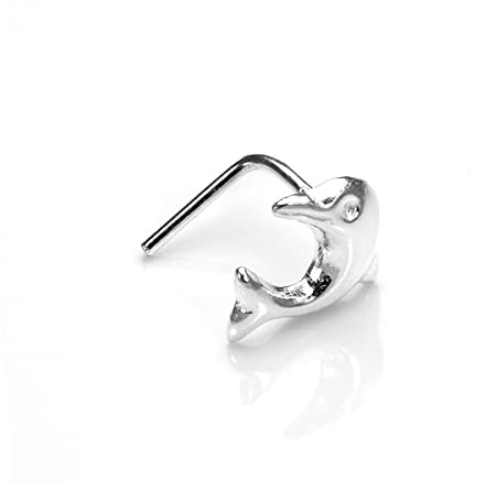jewellerybox Sterlingsilber Delfin L-förmig Nasenstecker/Stecker/Hübsch
