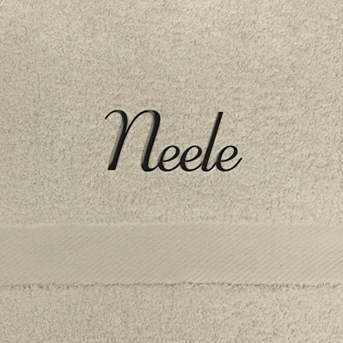 digital print Gästehandtuch mit Namen Neele Bestickt, 40x60 cm, beige, extra Flauschige 550 g/qm Baumwolle (100%), Handtuch mit Namen besticken, Gästetuch mit Bestickung