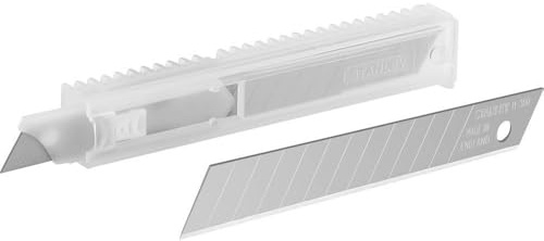 Stanley Abbrechklingen für Cuttermesser 1-11-300 (9 mm, gerade Schneide mit 12 abbrechbaren Segmenten, 0,55 mm Schneidstärke, 110 mm Klingenlänge, 10 Spender á 10 Stück), Silber