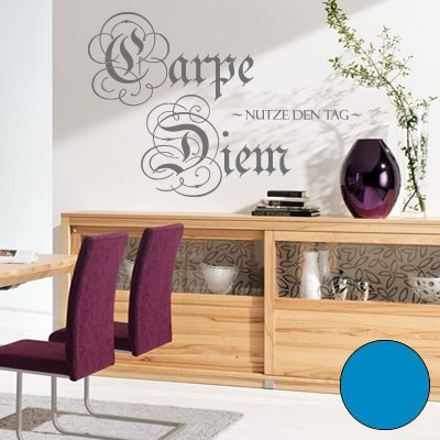 A275 - Adhesivo de pared Carpe Diem (disponible en 40 colores y 3 tamaños), vinilo, azul claro, 60cm x 41cm