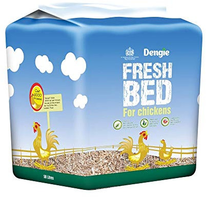 Dengie Fresh Bed for Chickens 50 Litre Bale - Chopped Dust Extracted Straw Bedding for Poultry - Includes Pine Oil - Compostable Bedding