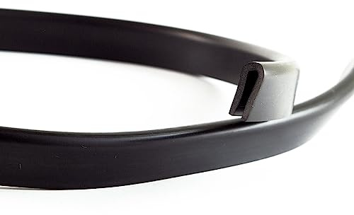 EUTRAS EPDM Dichtungsprofil FP3008, Gummidichtung schwarz, U-Profil 1,5-3,0 mm, Tür- & Fensterdichtung, Kantenschutz für Blech, Auto & Industrie