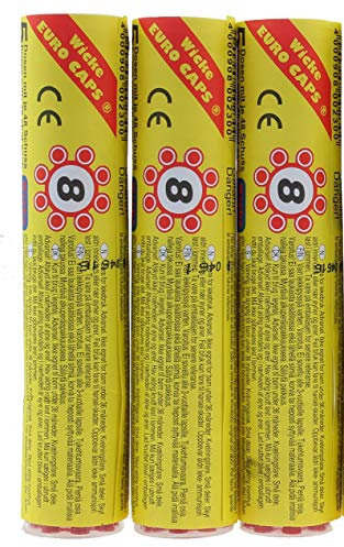 3 Rollen à 8 Ringmunition für Spielzeugpistolen - insgesamt 90 Ringe (720 Schuss)