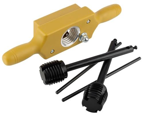 Jeu de tarauds et filières - Kit de tarauds filetés de 3,8 cm pour couper les fils en bois mâles et femelles avec boîte de filetage à deux mains, taraud, fraises en acier et raccords d'usure en