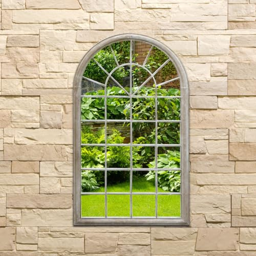 CHARLES BENTLEY Athens Arch Garden Mirror Wrought Iron, Natural