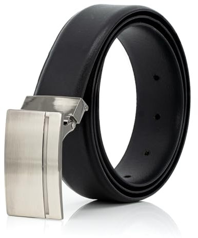 LINDENMANN Leder-Gürtel Herren 35 mm breit, Gürtel Herren Vollrindleder schwarz, Größe/Size:Bundweite 100 cm Gesamtlänge 115 cm W 39.4 LL