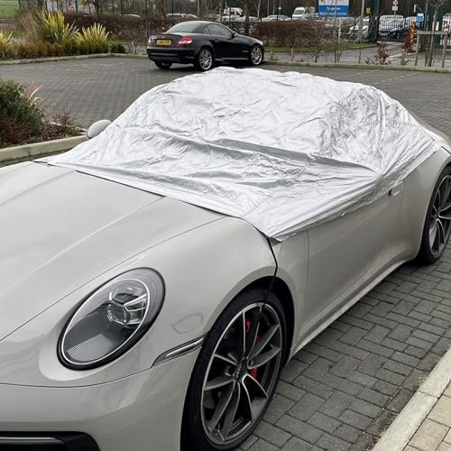 Simply CTC2 Medium Water-Resistant Car Top Cover with Elasticated Secure Fit - Protection Against Frost, Tree Sap, Dust and More - Medium Sized Vehicles, Grey, 260cm x 150cm x 50cm