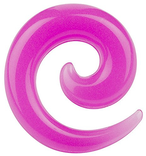 Piercingfaktor Piercing Ohrpiercing Dehnungsspirale Dehnungsschecke Schnecke Expander Ohr Kunststoff Glow in The Dark 8 mm Lila