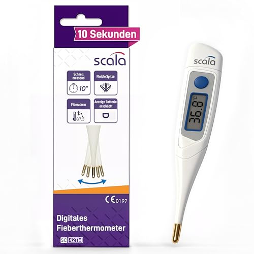 Scala SC 42 Flex, Termómetro Digital Para Fiebre, Velocidad 10 seg. Punta de Oro, Blanco