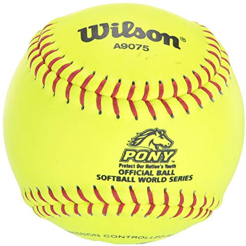 Wilson A9075 Poney League Softball (12), Optic Yellow