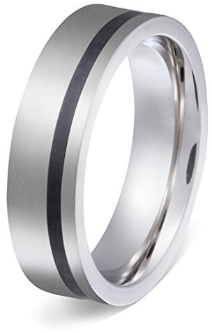 Juwelier Schönschmied - Unisex Freundschaftsring Partnerring Ehering Feliz Edelstahl inkl. persönliche Lasergravur LANr105H