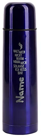 Herz & Heim® witzige Thermosflasche mit eigenem Namen 500 ml