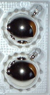 Lauschaer Glas Christbaumkugeln Silber 2 Stück d 12cm Christbaumschmuck Weihnachtsbaumschmuck mundgeblasen