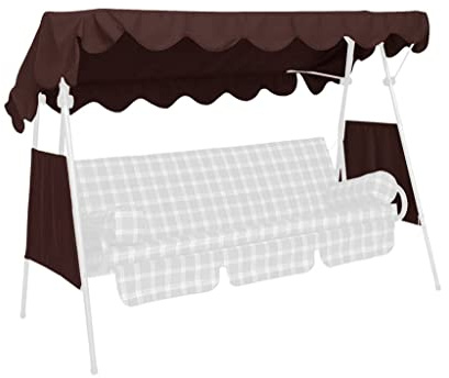 ANGERER Sonnendach für Hollywoodschaukel PE braun, 200 x 120 cm | passend für viele 3-Sitzer Hollywoodschaukeln, Schaukeldach Made in Germany, Kunststoffgewebe