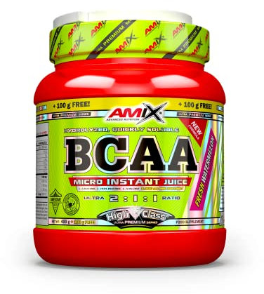 AMIX Nutrition | BCAA Instant Juice | Aminoácidos Ramificados 2:1:1 | Sabor a Lima Limón | 400 g + 100 g Gratis | Aumenta Energía y Resistencia | BCAA Polvo | Quemador de Grasa