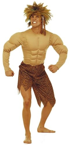 W WIDMANN MILANO Party Fashion - Disfraz hombre Edad de Piedra hombre | Disfraz con camiseta musculosa y diadema, de neandertal o hombre de las cavernas para Carnaval y fiestas temáticas