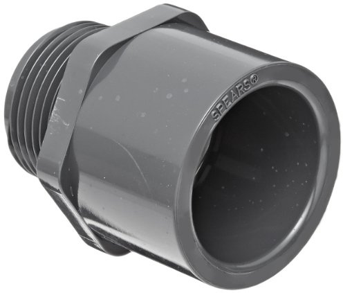 Spears 836 Series PVC Pipe Fitting, Adapter, Schedule 80, 1-1/2 Socket x NPT Male